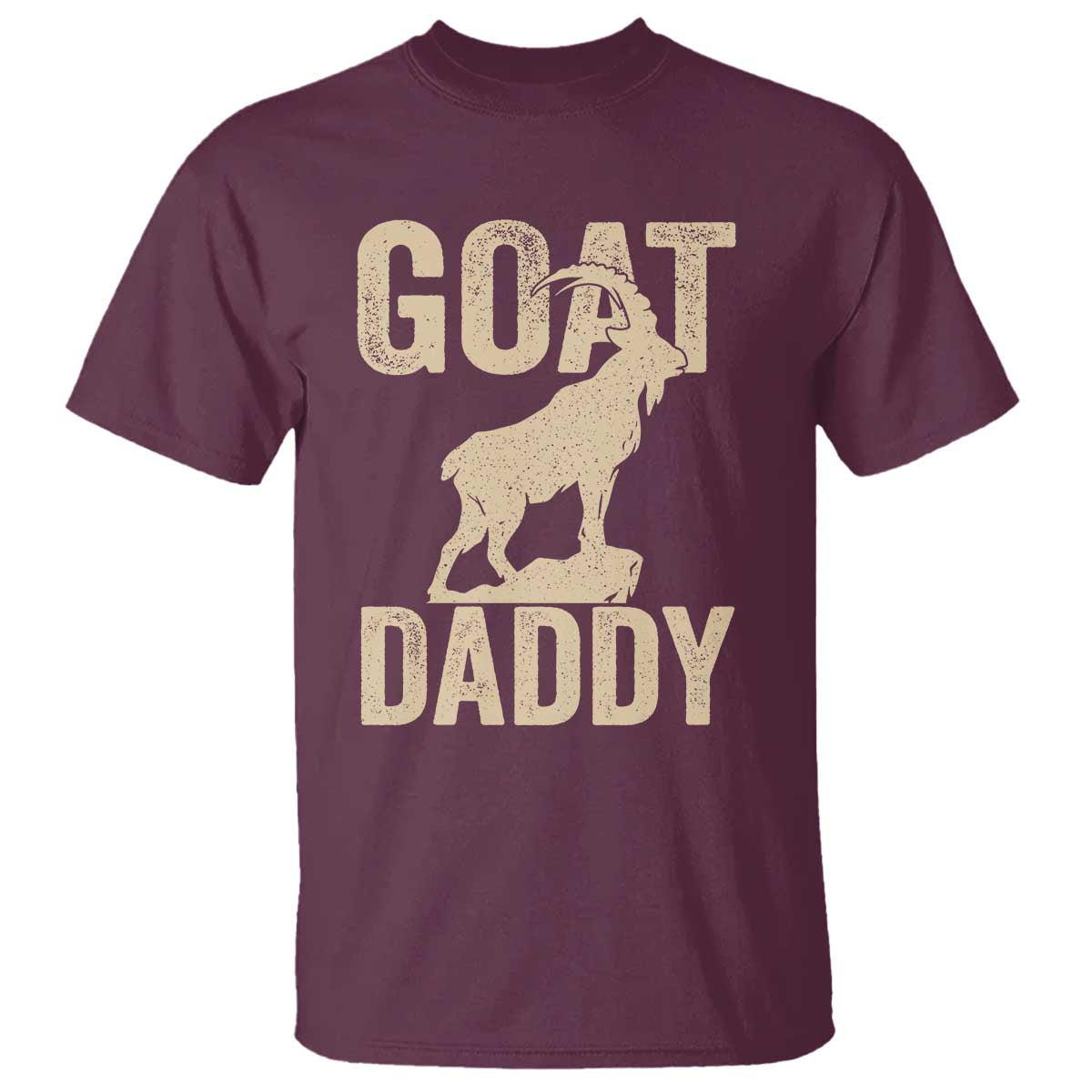 Goat Daddy T Shirt Funny Goat Father Vintage TS11 Maroon Print Your Wear