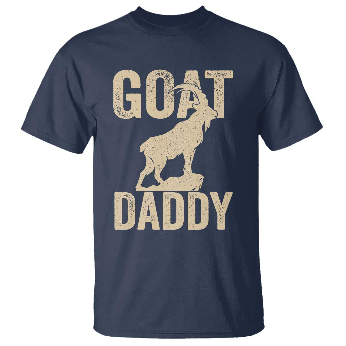 Goat Daddy T Shirt Funny Goat Father Vintage TS11 Navy Print Your Wear