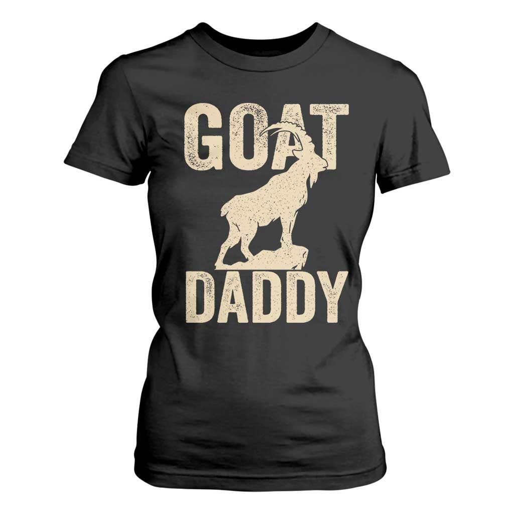 Goat Daddy T Shirt For Women Funny Goat Father Vintage TS11 Black Print Your Wear