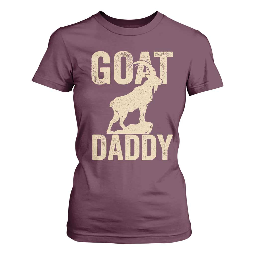 Goat Daddy T Shirt For Women Funny Goat Father Vintage TS11 Maroon Print Your Wear