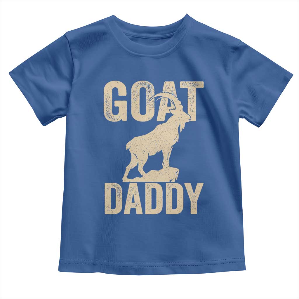 Goat Daddy Toddler T Shirt Funny Goat Father Vintage TS11 Royal Blue Print Your Wear
