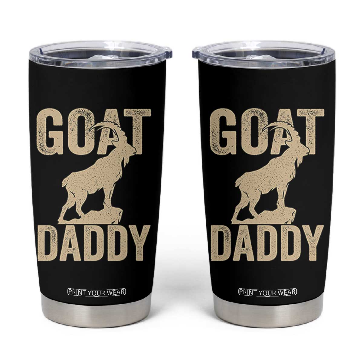 Goat Daddy Tumbler Cup Funny Goat Father Vintage TS11 Black Print Your Wear