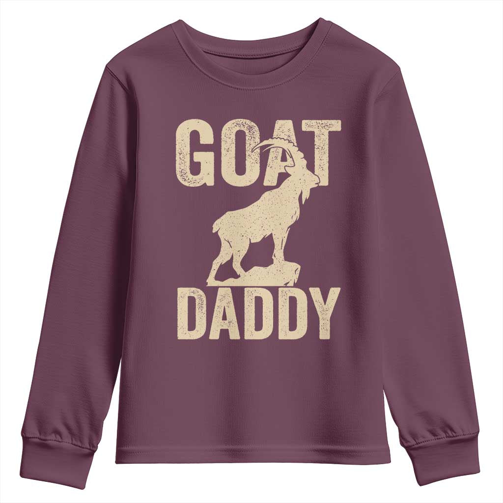 Goat Daddy Youth Sweatshirt Funny Goat Father Vintage TS11 Maroon Print Your Wear