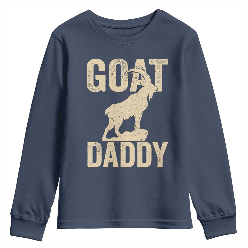 Goat Daddy Youth Sweatshirt Funny Goat Father Vintage TS11 Navy Print Your Wear