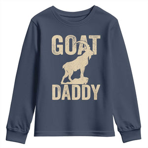 Goat Daddy Youth Sweatshirt Funny Goat Father Vintage TS11 Navy Print Your Wear