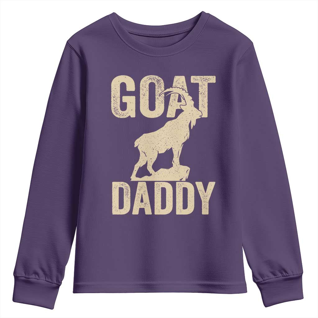 Goat Daddy Youth Sweatshirt Funny Goat Father Vintage TS11 Purple Print Your Wear
