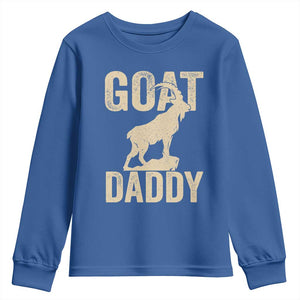 Goat Daddy Youth Sweatshirt Funny Goat Father Vintage TS11 Royal Blue Print Your Wear