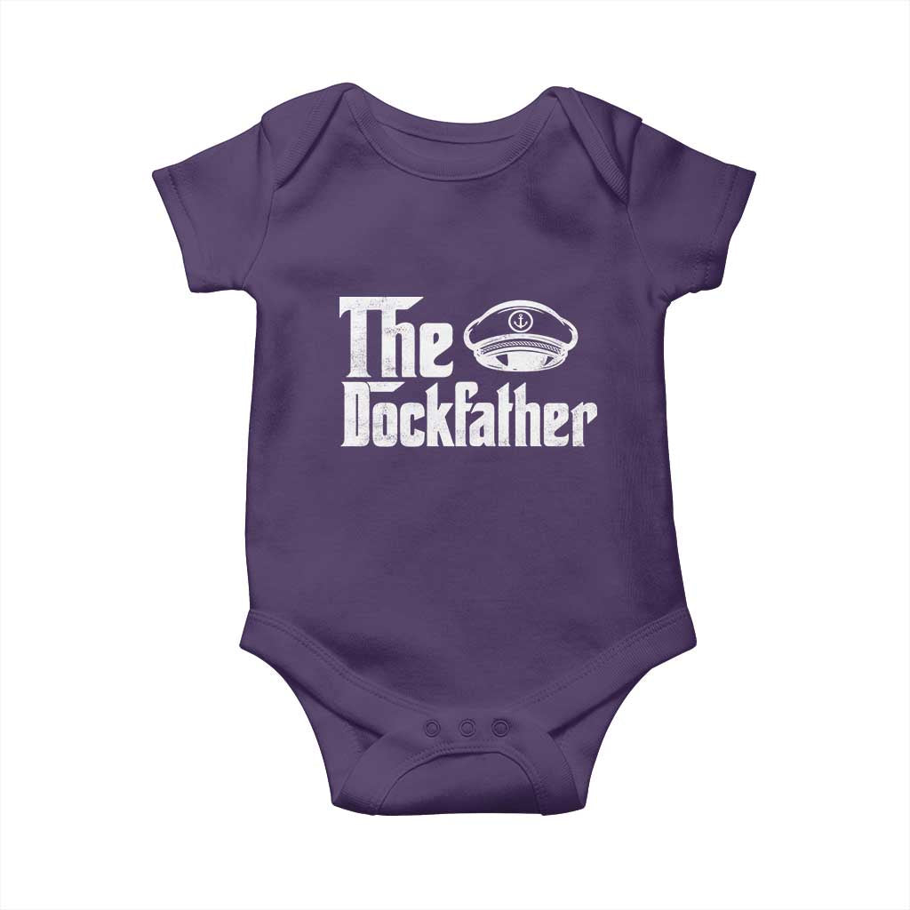 The Dockfather Baby Onesie Funny Boat Captain Dad Boating Humor Father's Day TS11 Purple Print Your Wear
