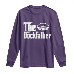 The Dockfather Long Sleeve Shirt Funny Boat Captain Dad Boating Humor Father's Day TS11 Purple Print Your Wear