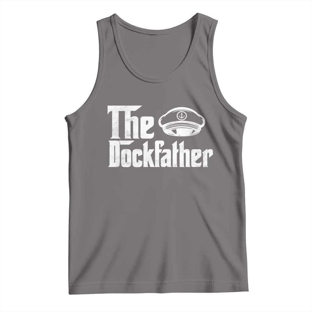 The Dockfather Tank Top Funny Boat Captain Dad Boating Humor Father's Day TS11 Deep Heather Print Your Wear