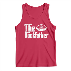 The Dockfather Tank Top Funny Boat Captain Dad Boating Humor Father's Day TS11 Red Print Your Wear