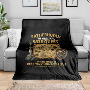 RPG Dad Throw Blanket Fatherhood The Original Side Quest Dad Mode D20 Tabletop Games TS11 Print Your Wear