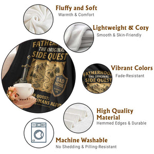 RPG Dad Throw Blanket Fatherhood The Original Side Quest Dad Mode D20 Tabletop Games TS11 Print Your Wear