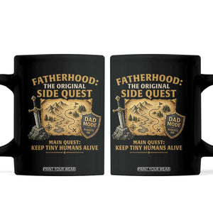 RPG Dad Coffee Mug Fatherhood The Original Side Quest Dad Mode D20 Tabletop Games TS11 Black Print Your Wear