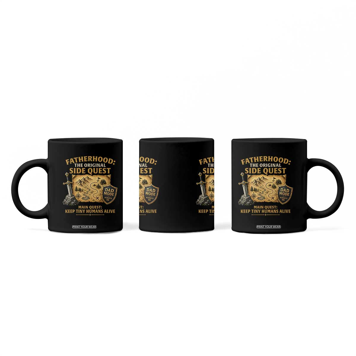 RPG Dad Coffee Mug Fatherhood The Original Side Quest Dad Mode D20 Tabletop Games TS11 Print Your Wear