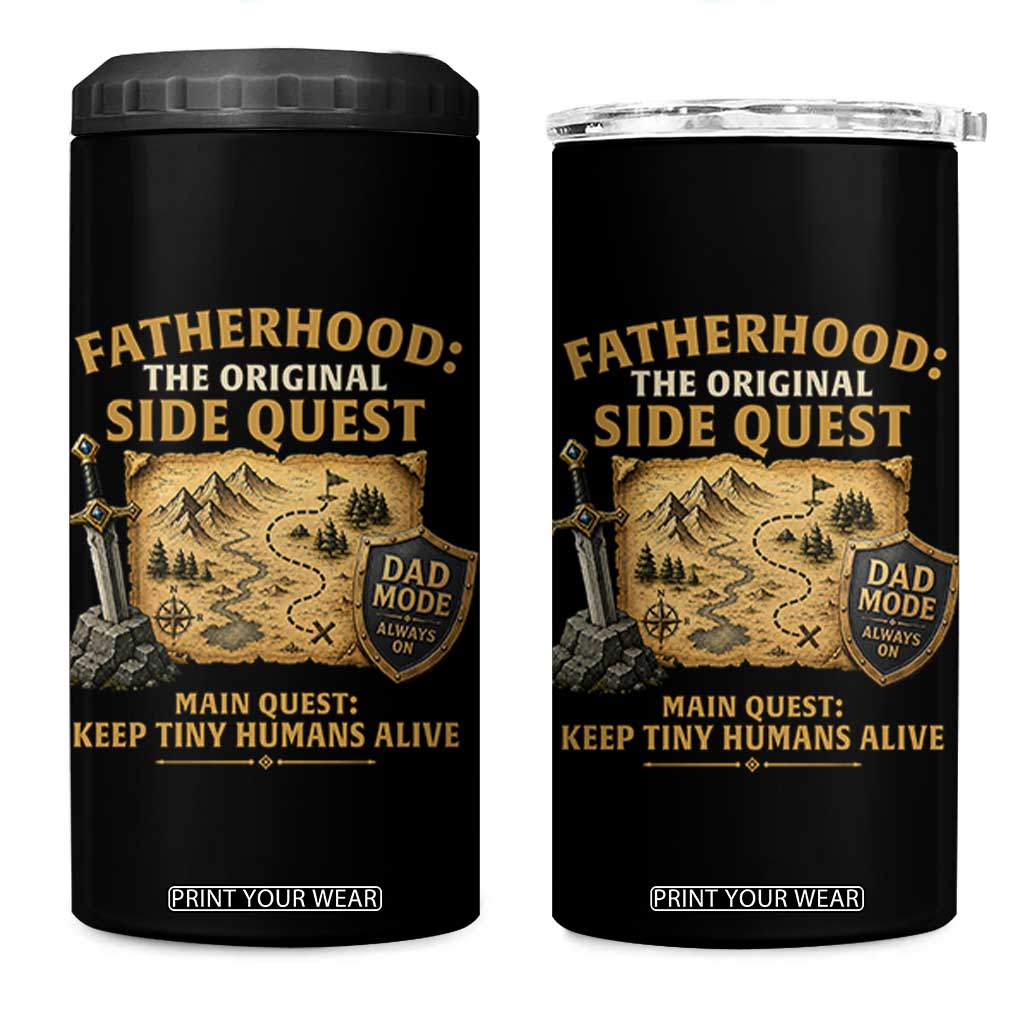 RPG Dad 4 in 1 Can Cooler Tumbler Fatherhood The Original Side Quest Dad Mode D20 Tabletop Games TS11 One Size: 16 oz Black Print Your Wear