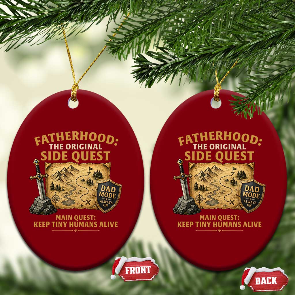 RPG Dad Ceramic Ornament Fatherhood The Original Side Quest Dad Mode D20 Tabletop Games TS11 Print Your Wear