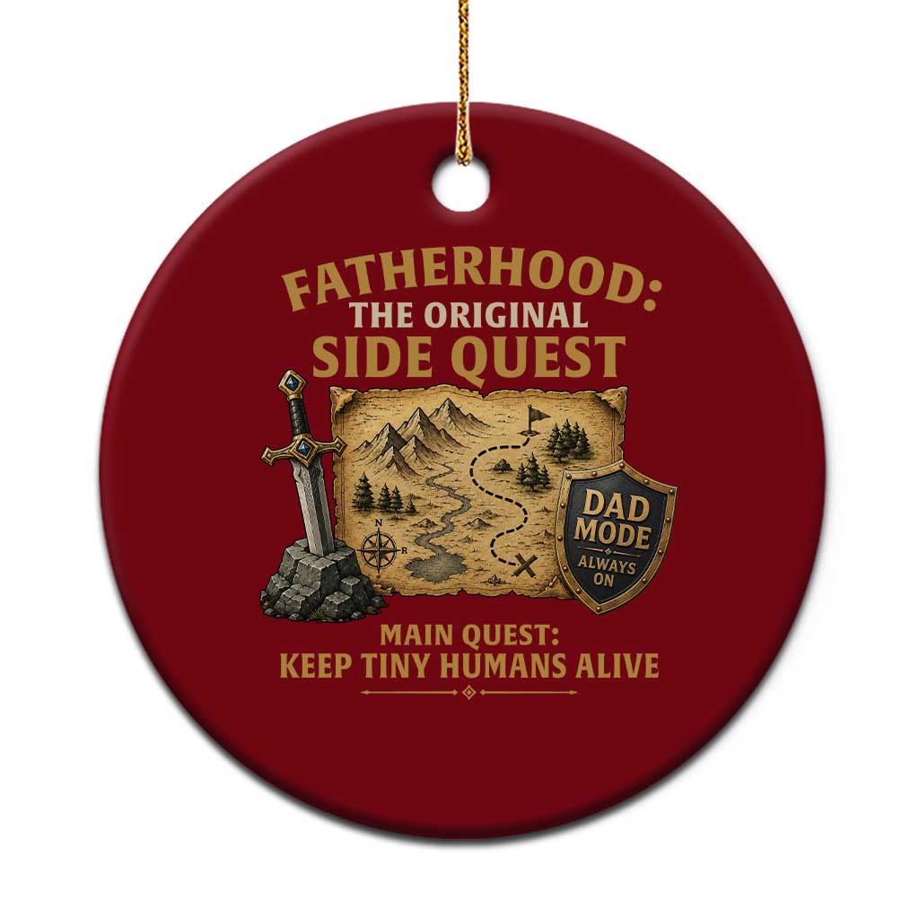 RPG Dad Ceramic Ornament Fatherhood The Original Side Quest Dad Mode D20 Tabletop Games TS11 1pc Red Print Your Wear