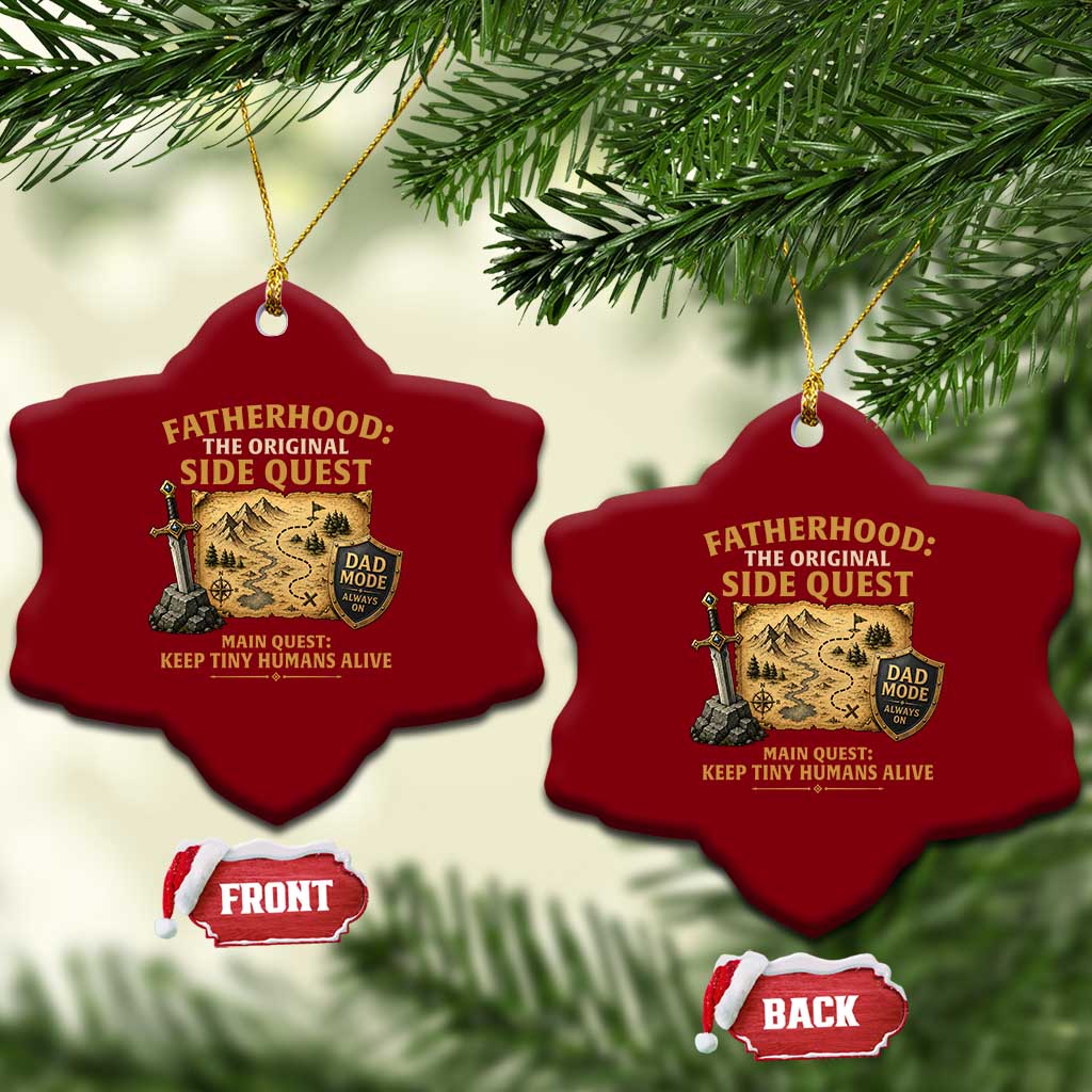 RPG Dad Ceramic Ornament Fatherhood The Original Side Quest Dad Mode D20 Tabletop Games TS11 Print Your Wear