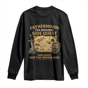 RPG Dad Long Sleeve Shirt Fatherhood The Original Side Quest Dad Mode D20 Tabletop Games TS11 Black Print Your Wear