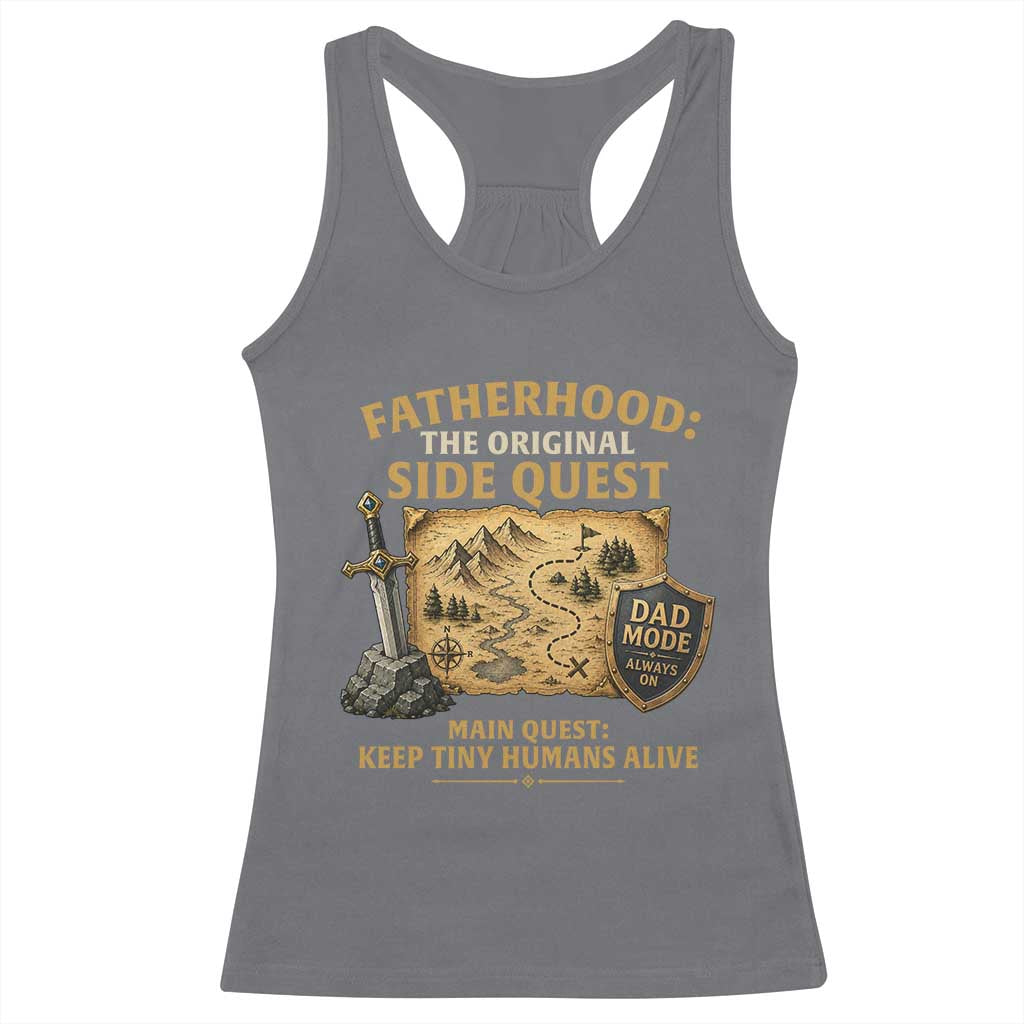 RPG Dad Racerback Tank Top Fatherhood The Original Side Quest Dad Mode D20 Tabletop Games TS11 Charcoal Print Your Wear