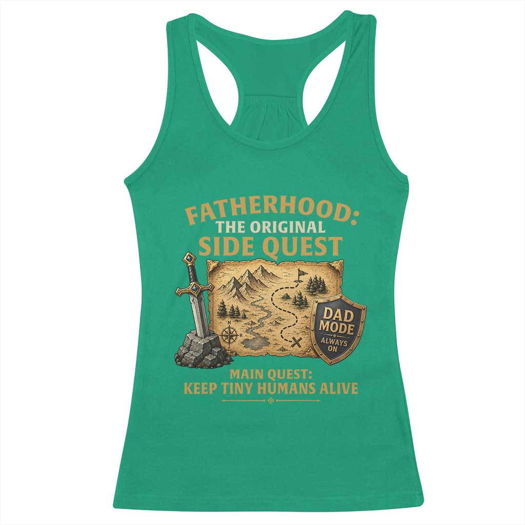 RPG Dad Racerback Tank Top Fatherhood The Original Side Quest Dad Mode D20 Tabletop Games TS11 Irish Green Print Your Wear