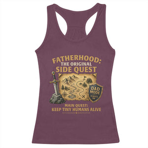 RPG Dad Racerback Tank Top Fatherhood The Original Side Quest Dad Mode D20 Tabletop Games TS11 Maroon Print Your Wear