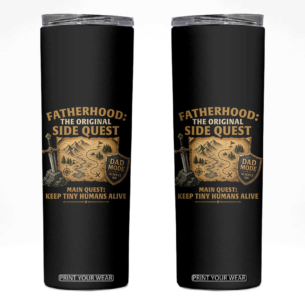 RPG Dad Skinny Tumbler Fatherhood The Original Side Quest Dad Mode D20 Tabletop Games TS11 Black Print Your Wear