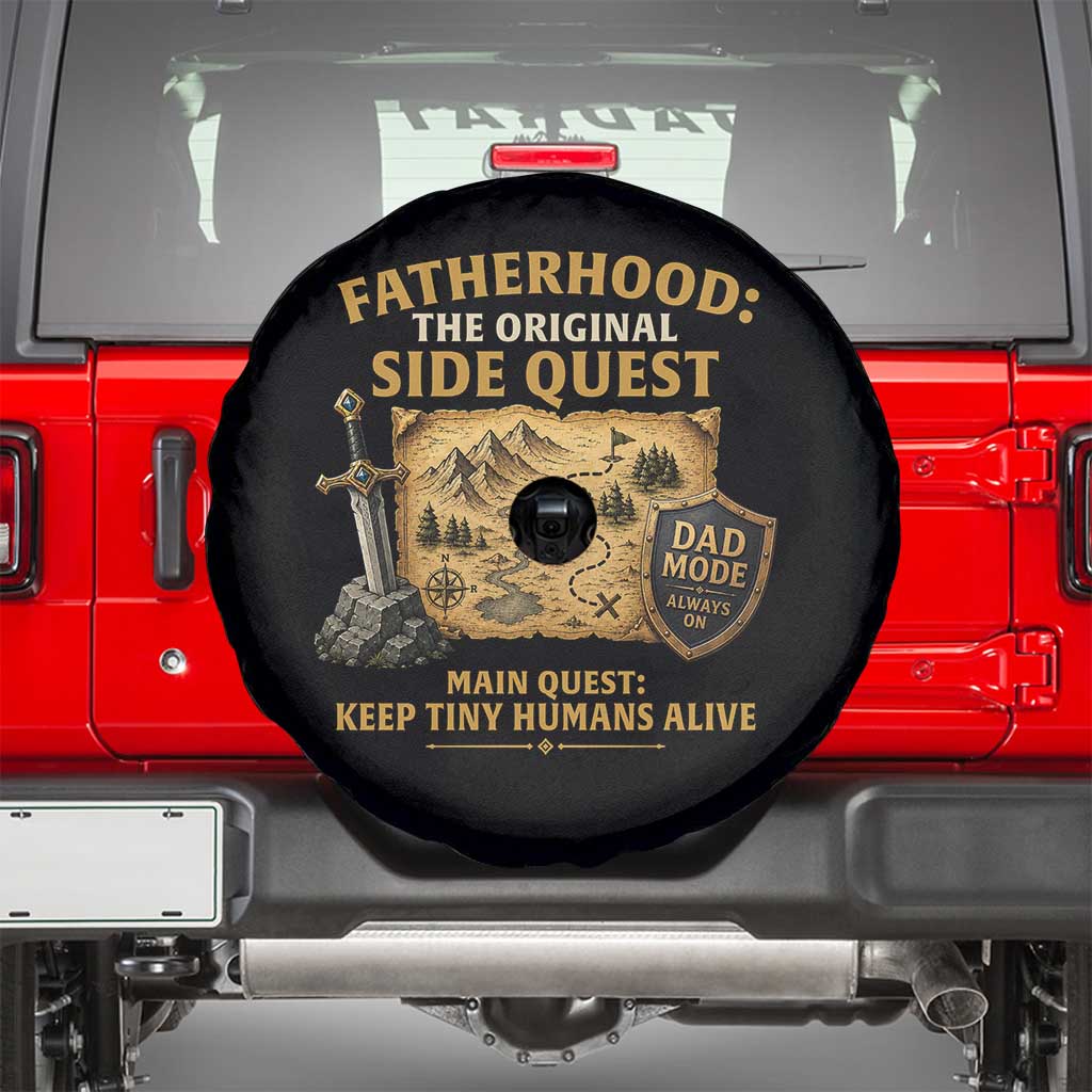 RPG Dad Spare Tire Cover Fatherhood The Original Side Quest Dad Mode D20 Tabletop Games TS11 Black Print Your Wear