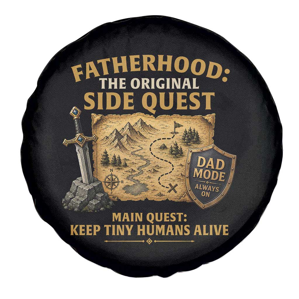 RPG Dad Spare Tire Cover Fatherhood The Original Side Quest Dad Mode D20 Tabletop Games TS11 Print Your Wear