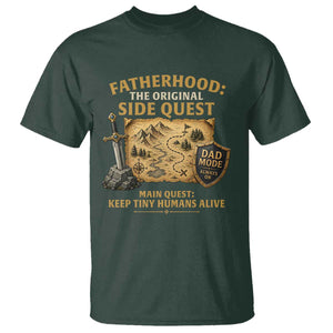 RPG Dad T Shirt Fatherhood The Original Side Quest Dad Mode D20 Tabletop Games TS11 Dark Forest Green Print Your Wear