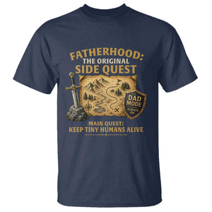 RPG Dad T Shirt Fatherhood The Original Side Quest Dad Mode D20 Tabletop Games TS11 Navy Print Your Wear
