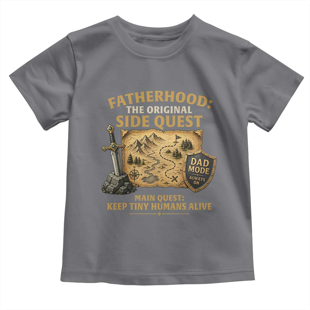 RPG Dad Toddler T Shirt Fatherhood The Original Side Quest Dad Mode D20 Tabletop Games TS11 Charcoal Print Your Wear