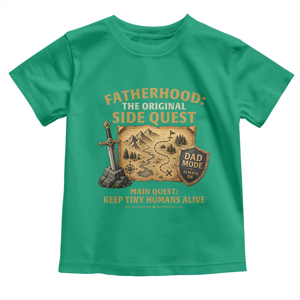 RPG Dad Toddler T Shirt Fatherhood The Original Side Quest Dad Mode D20 Tabletop Games TS11 Irish Green Print Your Wear