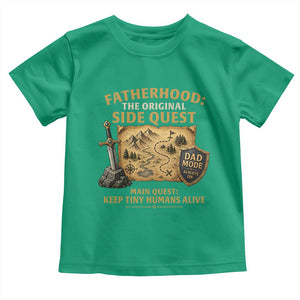 RPG Dad Toddler T Shirt Fatherhood The Original Side Quest Dad Mode D20 Tabletop Games TS11 Irish Green Print Your Wear