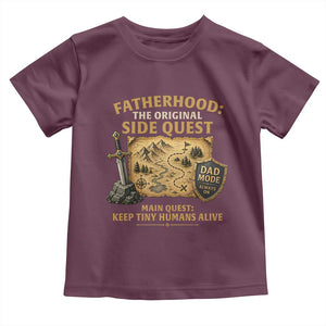 RPG Dad Toddler T Shirt Fatherhood The Original Side Quest Dad Mode D20 Tabletop Games TS11 Maroon Print Your Wear