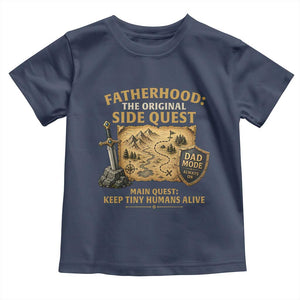 RPG Dad Toddler T Shirt Fatherhood The Original Side Quest Dad Mode D20 Tabletop Games TS11 Navy Print Your Wear