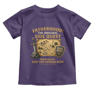 RPG Dad Toddler T Shirt Fatherhood The Original Side Quest Dad Mode D20 Tabletop Games TS11 Purple Print Your Wear