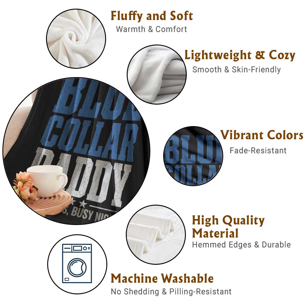 Blue Collar Daddy Dirty Hands Busy Nights Throw Blanket Funny Father's Day Gifts TS11 Print Your Wear