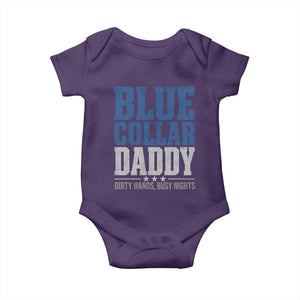 Blue Collar Daddy Dirty Hands Busy Nights Baby Onesie Funny Father's Day Gifts TS11 Purple Print Your Wear