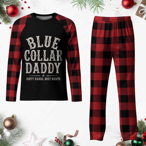 Blue Collar Daddy Dirty Hands Busy Nights Plaid Pajama Set Mechanic Dad Father's Day Gifts TS11 Buffalo Plaid Print Your Wear