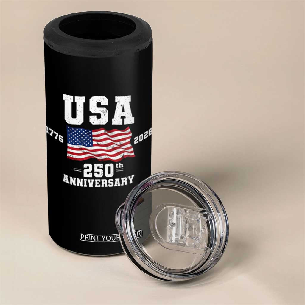 250th Anniversary USA 4th of July America US Flag Patriotic 4 in 1 Can Cooler Tumbler TS11 Print Your Wear
