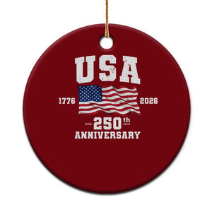 250th Anniversary USA 4th of July America US Flag Patriotic Ceramic Ornament TS11 1pc Red Print Your Wear