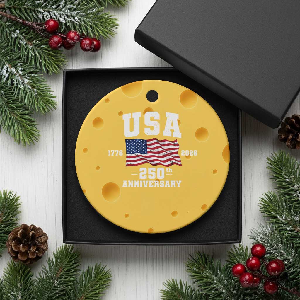 250th Anniversary USA 4th of July America US Flag Patriotic Ceramic Ornament TS11 1pc Yellow Cheese Print Your Wear