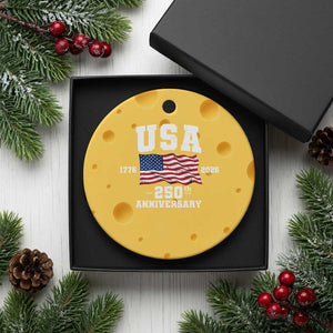250th Anniversary USA 4th of July America US Flag Patriotic Ceramic Ornament TS11 1pc Yellow Cheese Print Your Wear