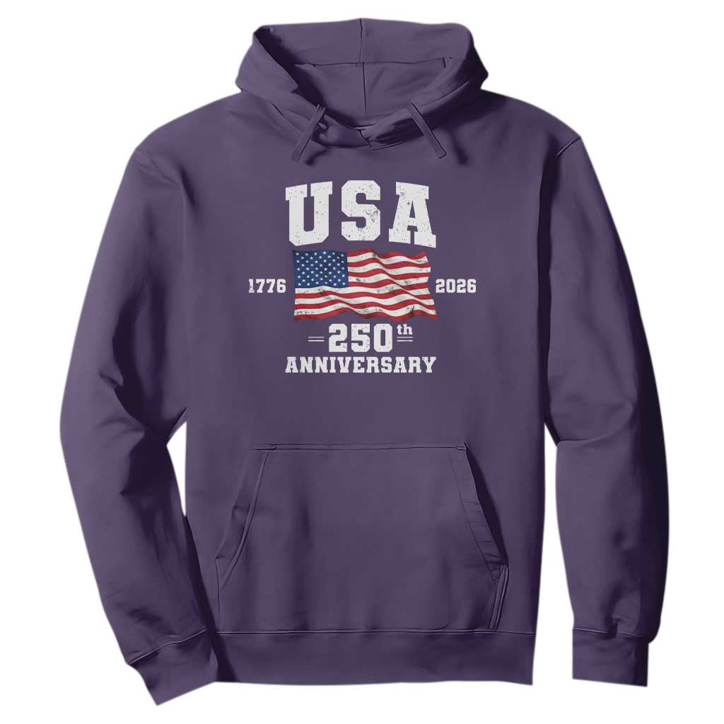 250th Anniversary USA 4th of July America US Flag Patriotic Hoodie TS11 Purple Print Your Wear