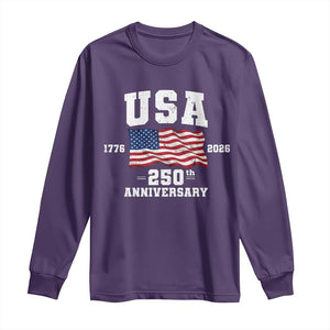 250th Anniversary USA 4th of July America US Flag Patriotic Long Sleeve Shirt TS11 Purple Print Your Wear