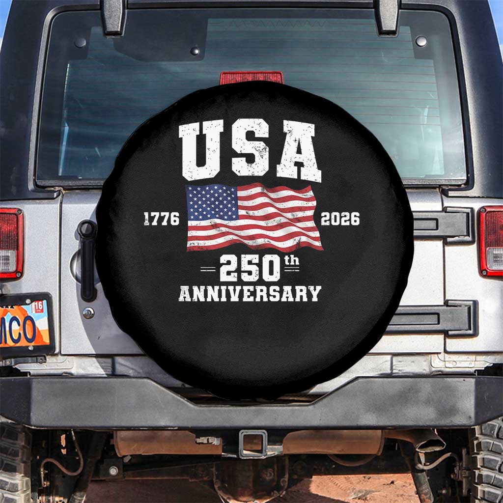 250th Anniversary USA 4th of July America US Flag Patriotic Spare Tire Cover TS11 No hole Black Print Your Wear