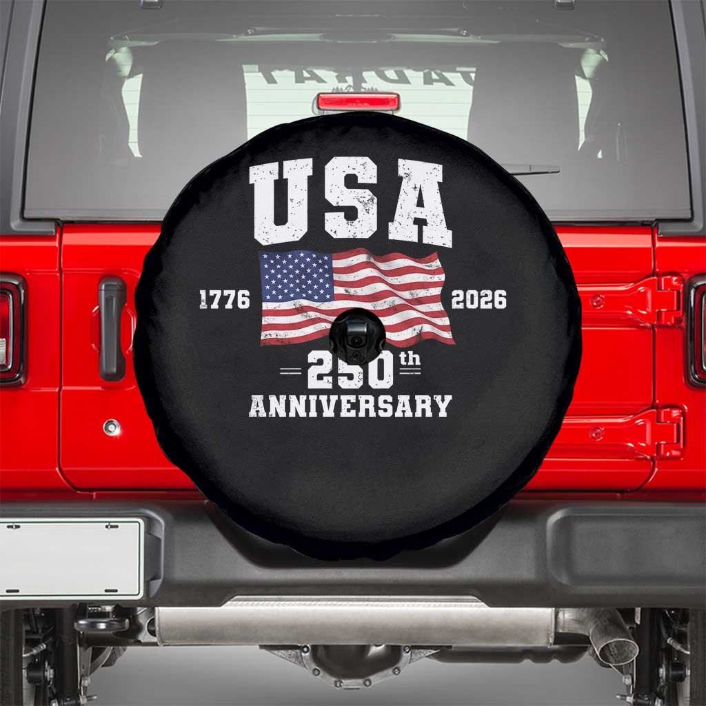 250th Anniversary USA 4th of July America US Flag Patriotic Spare Tire Cover TS11 Black Print Your Wear
