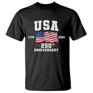 250th Anniversary USA 4th of July America US Flag Patriotic T Shirt TS11 Black Print Your Wear